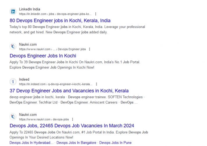 DevOps internship jobs in Kozhikode