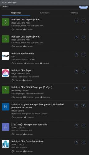 HubSpot CRM internship jobs in Cochin