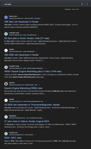 Search Engine Marketing (SEM) internship jobs in Kozhikode